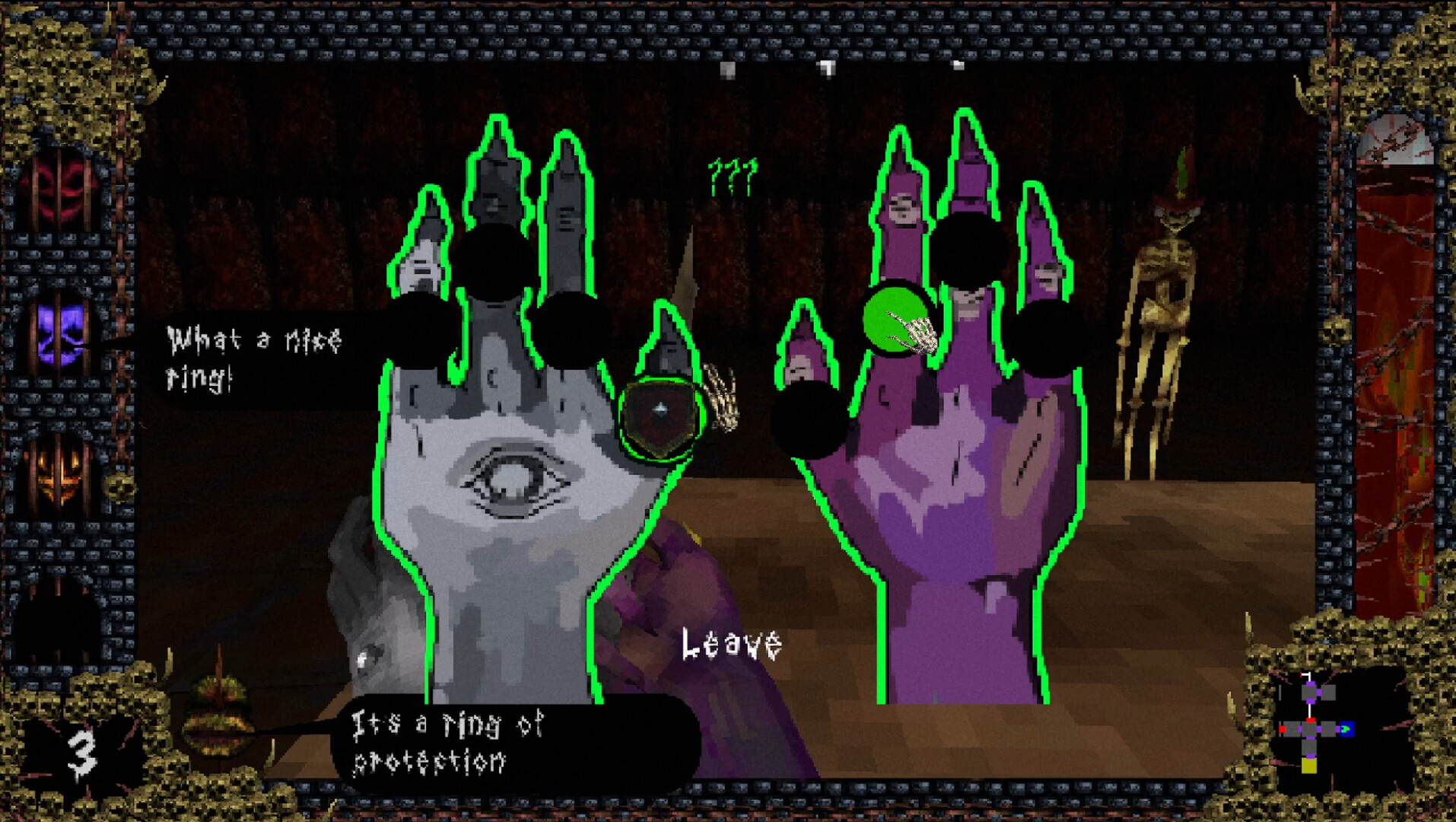 Interface de placement d'un anneau sur les mains